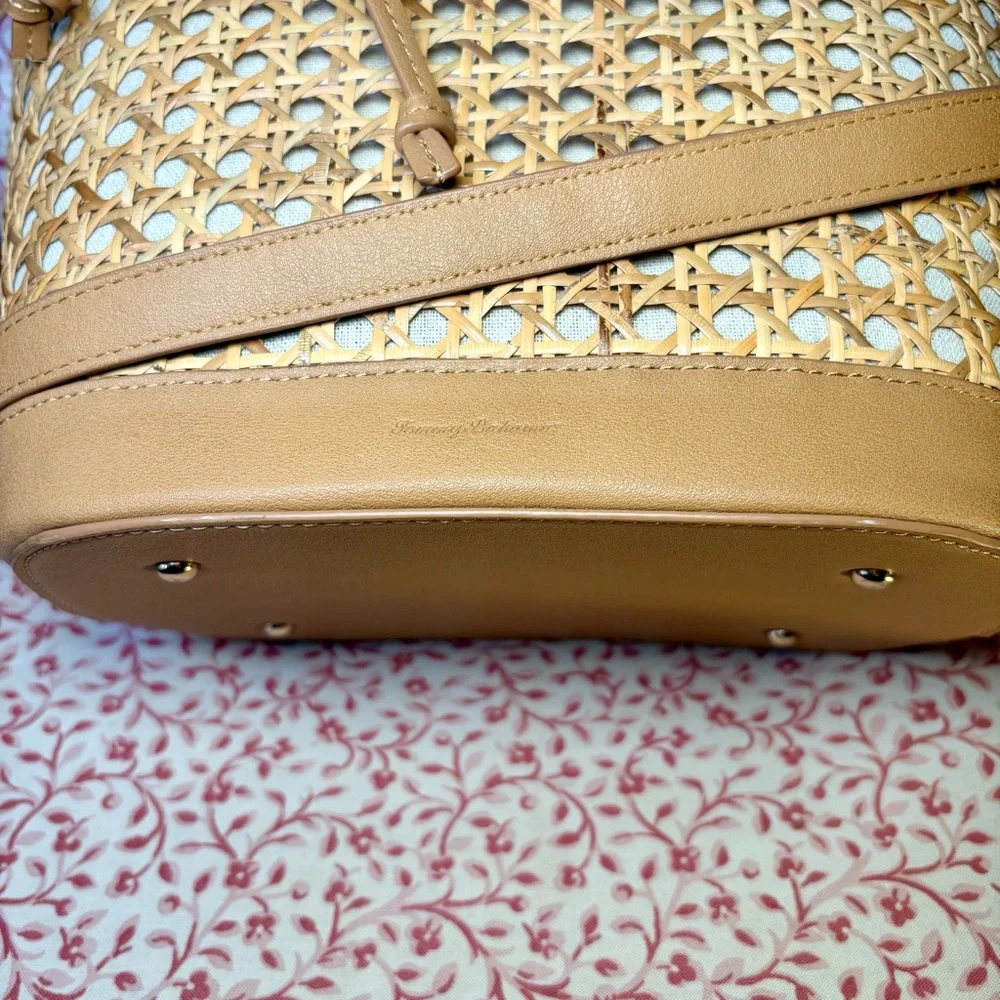 Tommy Bahama Woven Rattan Bucket Shoulder Bag - Picture 7 of 7